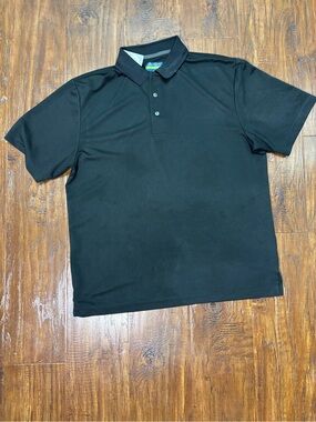 Ben Hogan Black Short-Sleeve Polo with Subtle Collar Trim Size Large